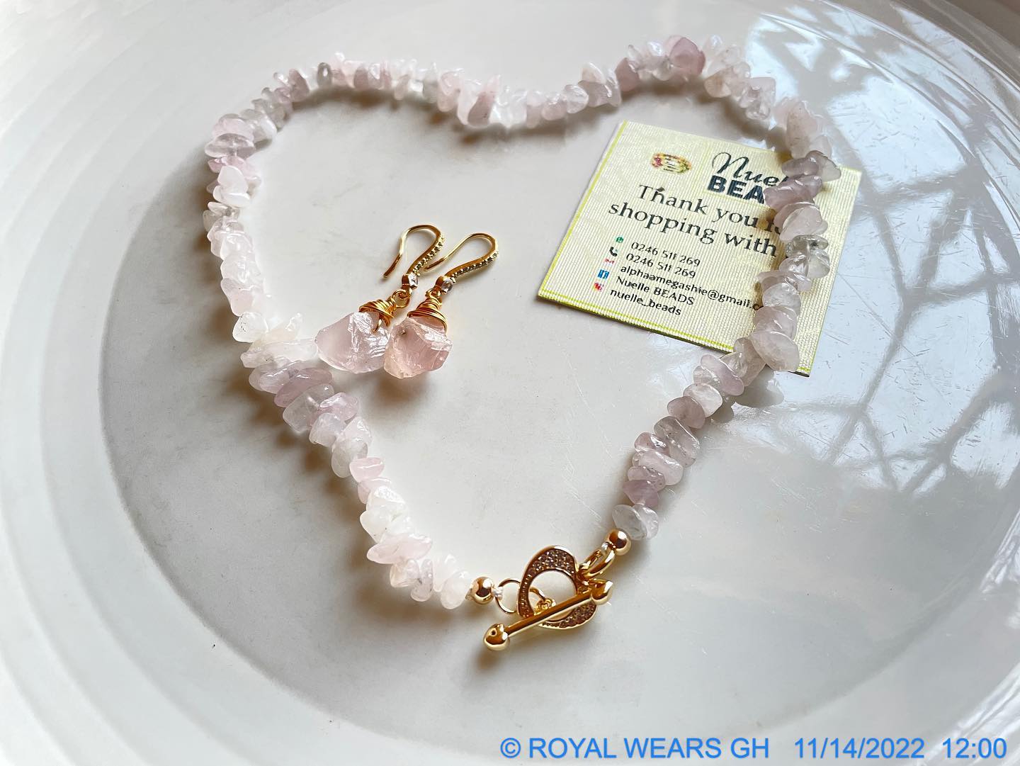 Rose Quartz jewellery set