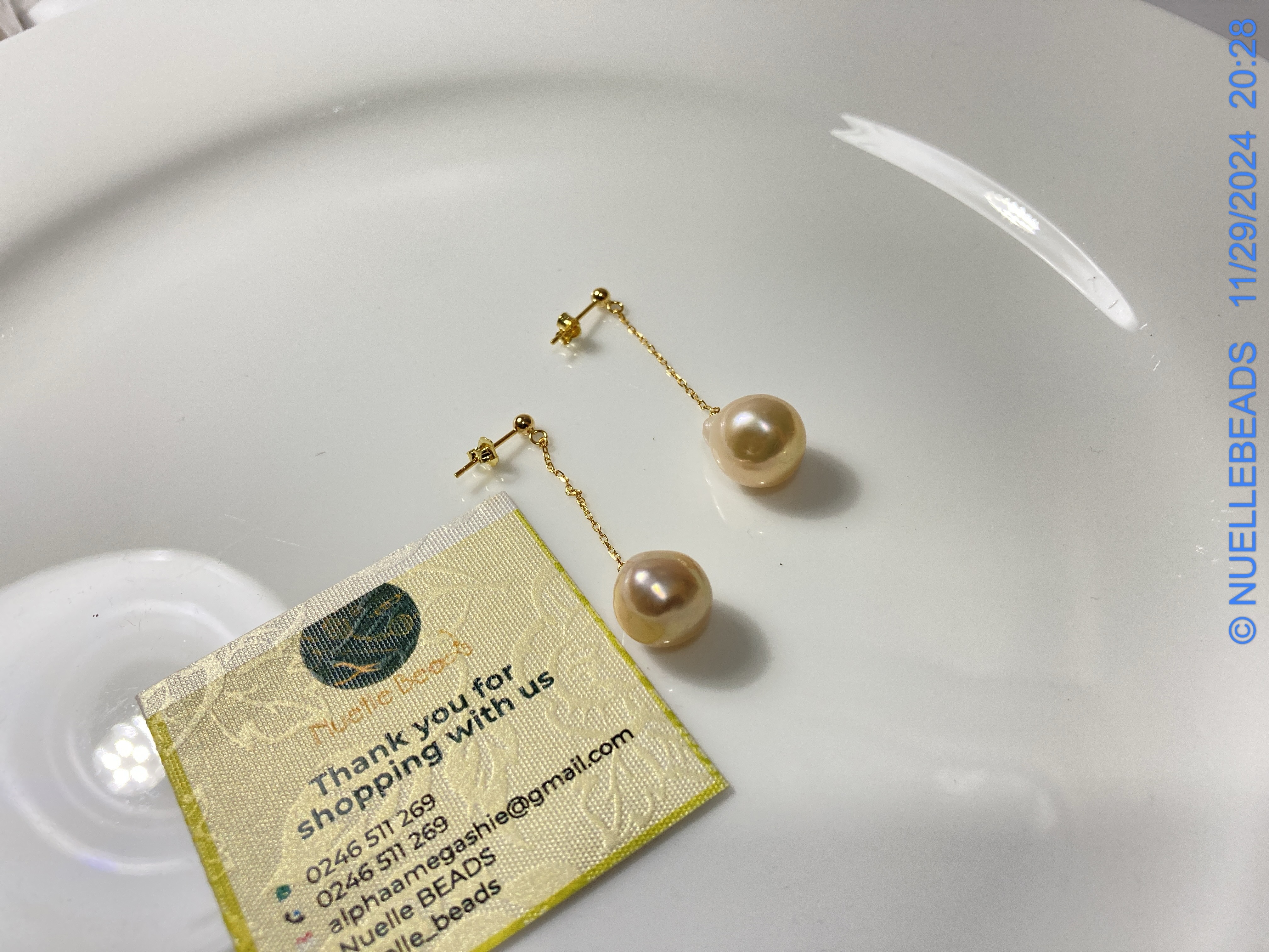 Baroque Pearl dangle studs